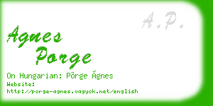agnes porge business card