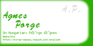 agnes porge business card